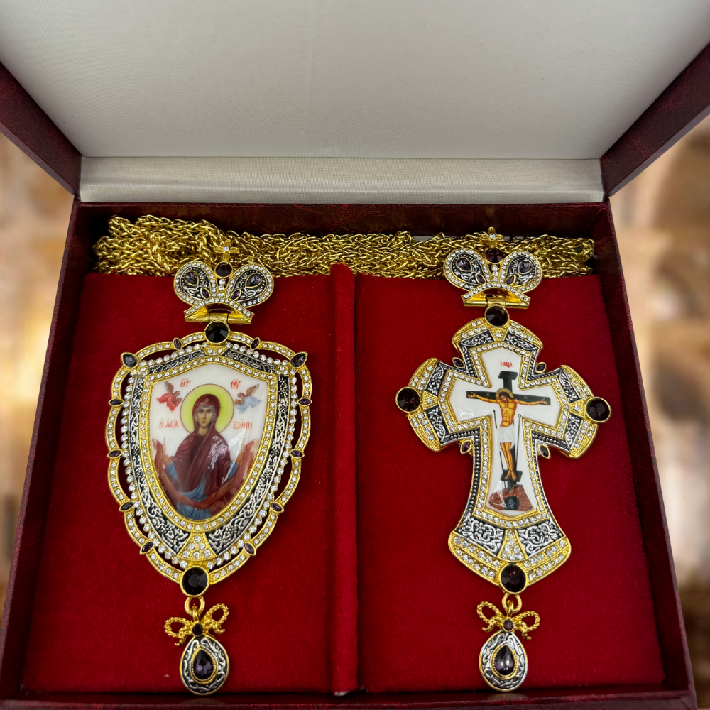 Orthodox Pectoral Cross with Panagia for Bishop Orthodox Pectoral Cross with Panagia for Bishop